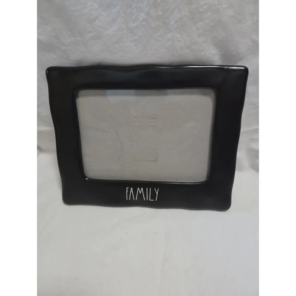 Rae Dunn Black Ceramic FAMILY 5x7 Picture Frame Artisan Coll Magenta Farmhouse